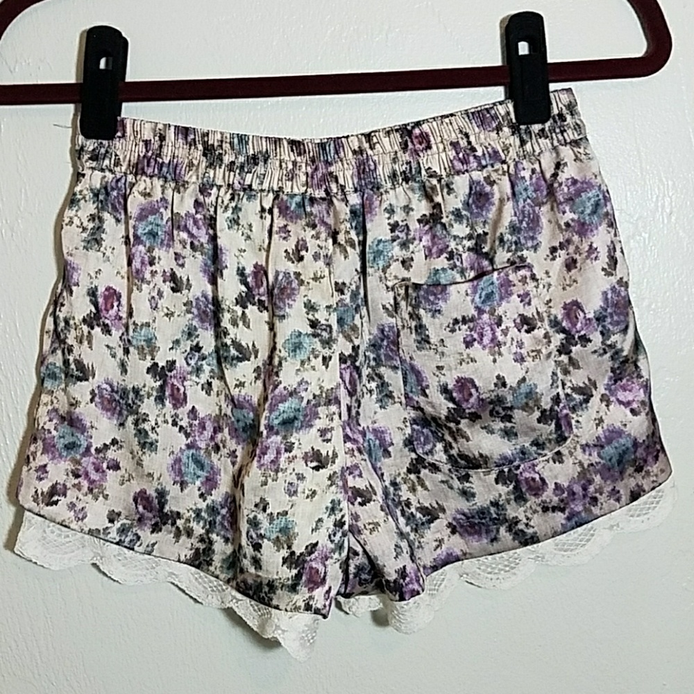 Zara basic silky shorts elastic waist, lace trim - Picture 4 of 8